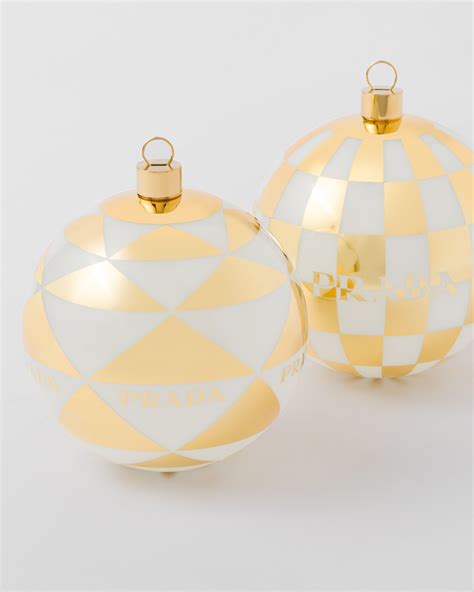 prada glass ornament|White/platinum Glass Christmas Ornament Set .